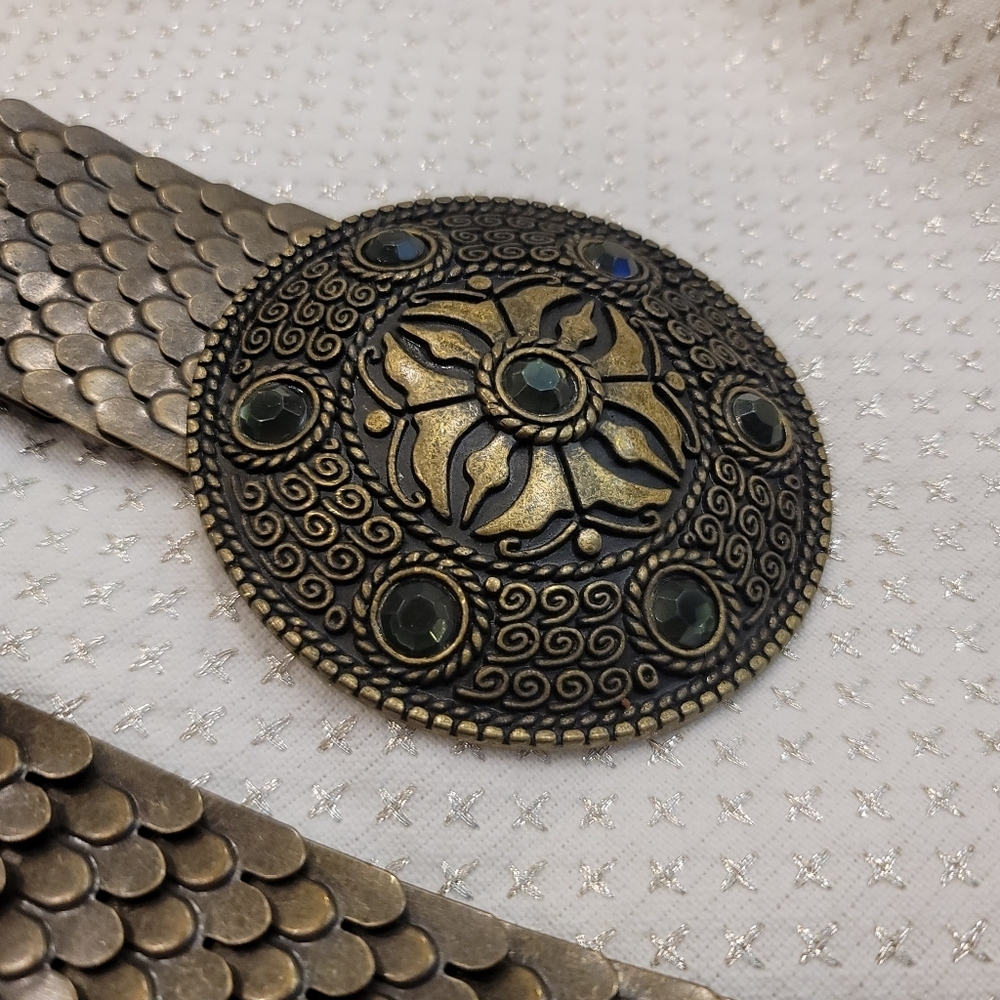 Metallic Bronze Scale Stretch Belt Fairycore Knightcore Castle Knight Queen